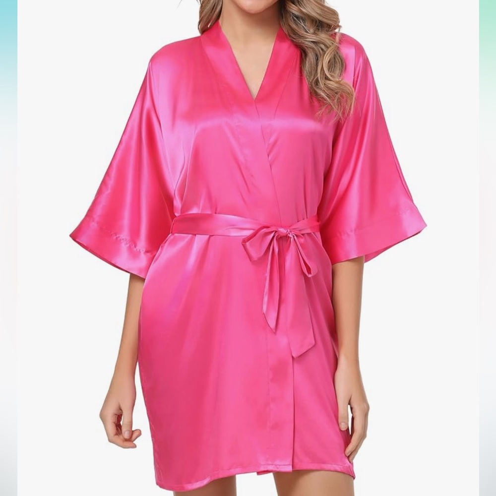 Pink Satin Women's Robe